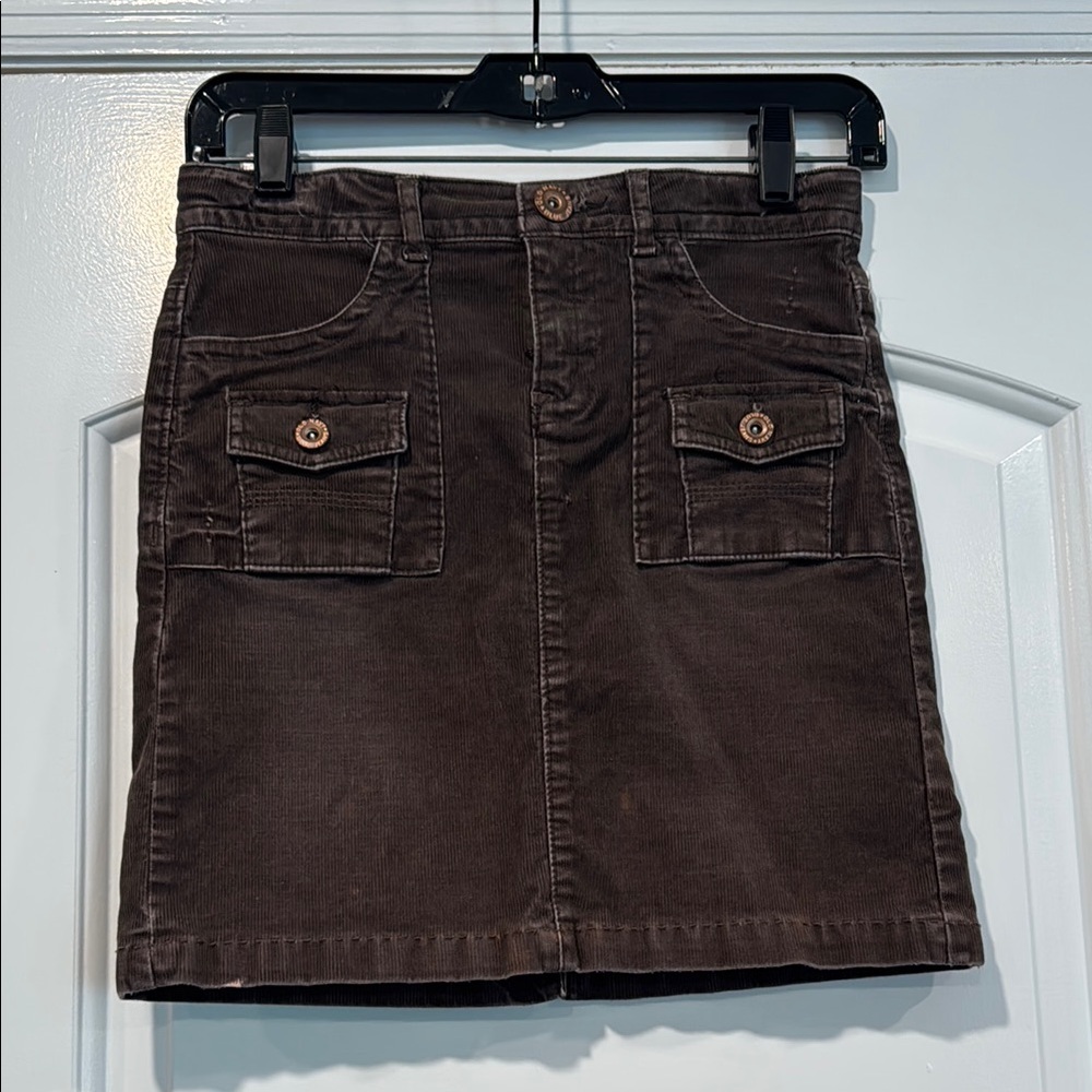 Old Navy Dark Brown Corduroy Mini Skirt Size Youth Girls 10